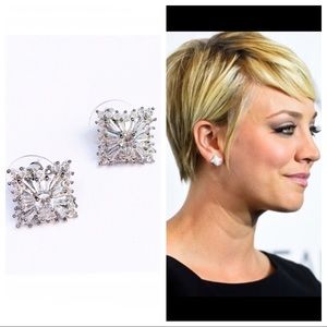 Gorgeous CZ square/diamond shaped earrings